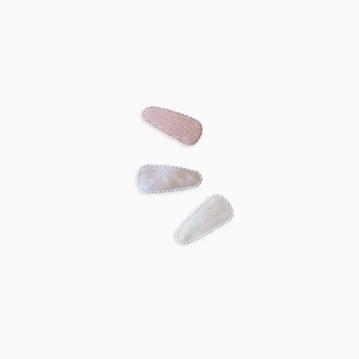 Three pack fawn floral mini hair clips for children and toddlers crafted from safe lightweight materials gentle on hair perfect for styling, everyday wear, or special occasions a practical and adorable accessory for young girls and a thoughtful gift for parents.