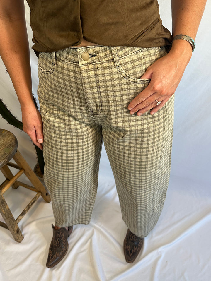 The Checkered Barrel Pants