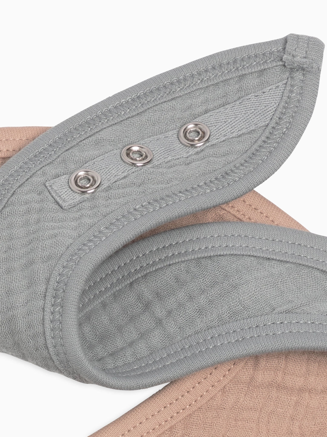 Organic muslin baby bibs 2 pack in mist and clay neutral shades made from soft breathable cotton gentle on sensitive baby skin ideal for feeding drooling and teething essential for parents looking for eco friendly functional and stylish baby accessories.