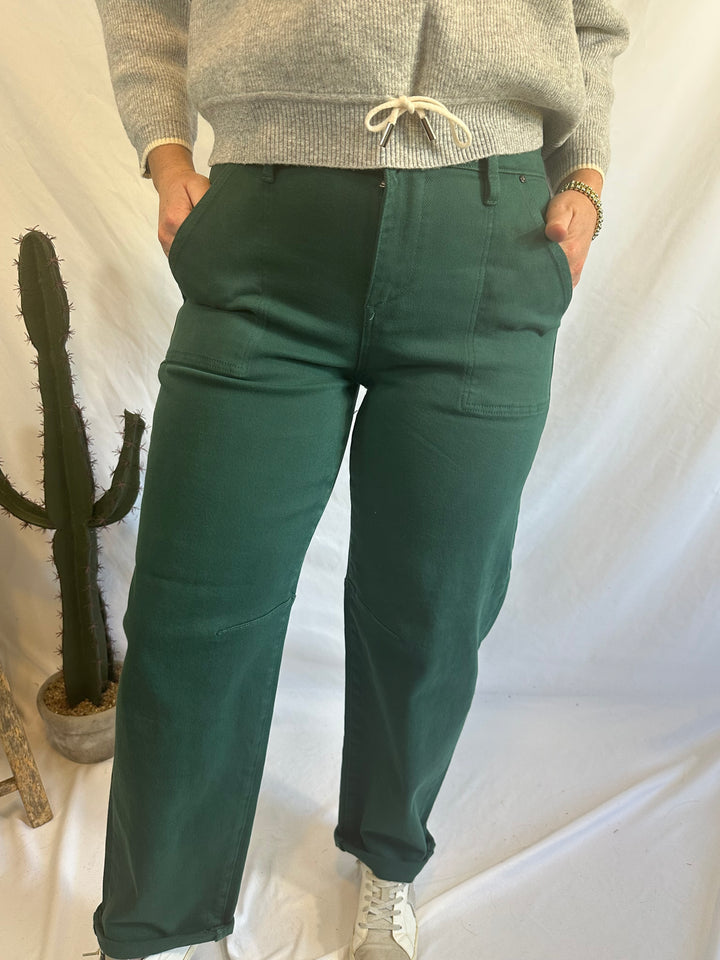 The Hunter High Rise Ankle Cuffed Barrel Jeans