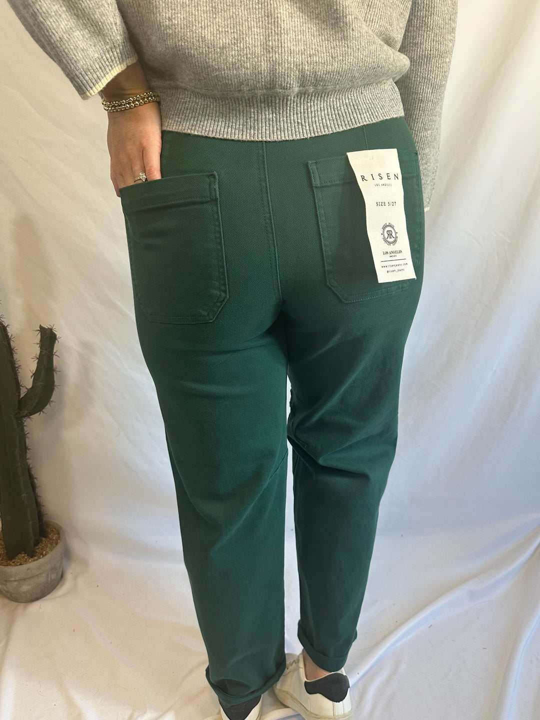 The Hunter High Rise Ankle Cuffed Barrel Jeans