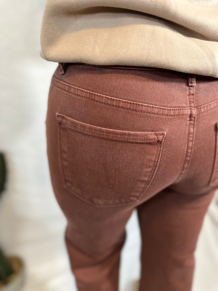 The Lurex Mid Rise Ankle Wide Jeans