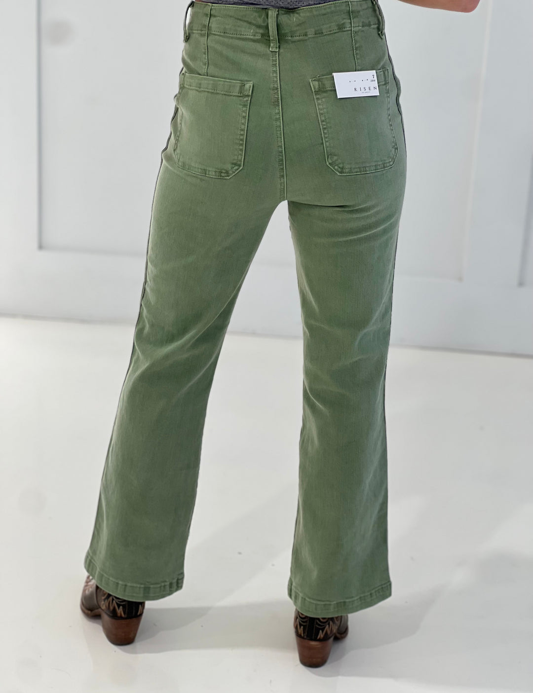 The Johnny High Rise Side Twill Tape Detail Straight Pants