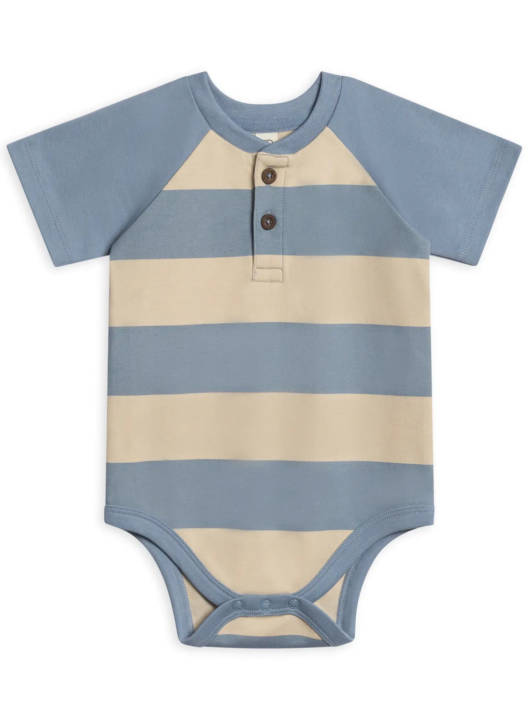 The Sosa Raglan Bodysuit is a thoughtfully designed staple for your baby’s everyday wardrobe. Made from 100% organic cotton interlock fabric, it’s soft, breathable, and naturally hypoallergenic—perfect for delicate, sensitive skin. The raglan sleeves provide a comfortable, flexible fit, while ribbed elastane at the neckline ensures easy dressing without stretching out. Nickel-free snaps make diaper changes simple and safe, and water-based dyes maintain vibrant, long-lasting color wash after wash. 